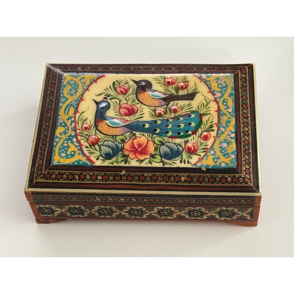 Handmade Wooden Persian Khatam Jewelry Box